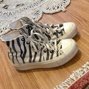 Converse Zebra Print High-Top Sneakers